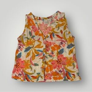 C&C California Linen Blend Floral Top